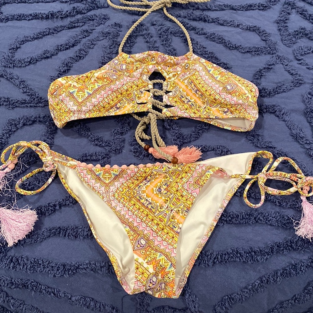 VS paisley swimsuit.
